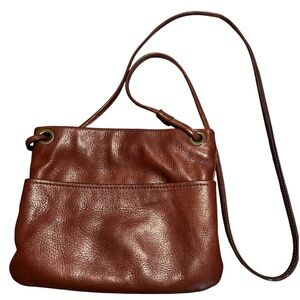 Margot Cognac Brown Leather Crossbody Purse | Slouchy Minimalist Everyday Bag